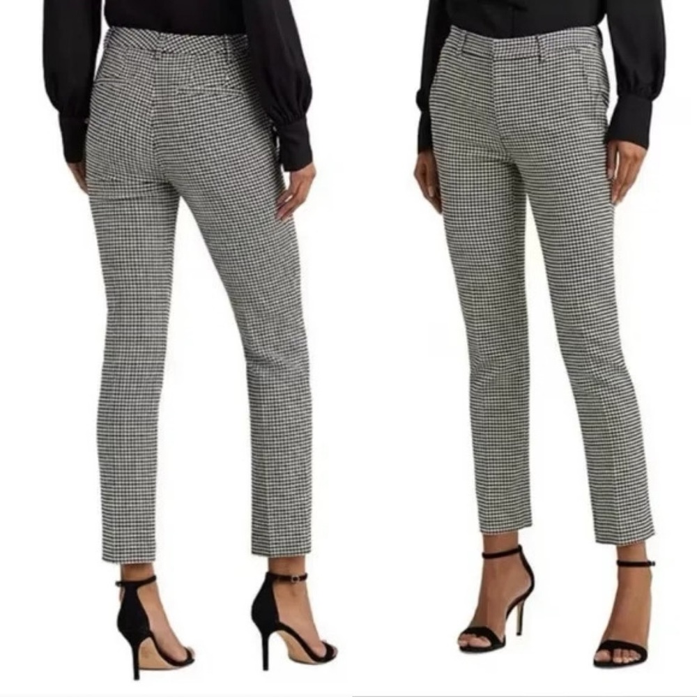 Ralph Lauren Black and White Houndstooth Tailored Trousers